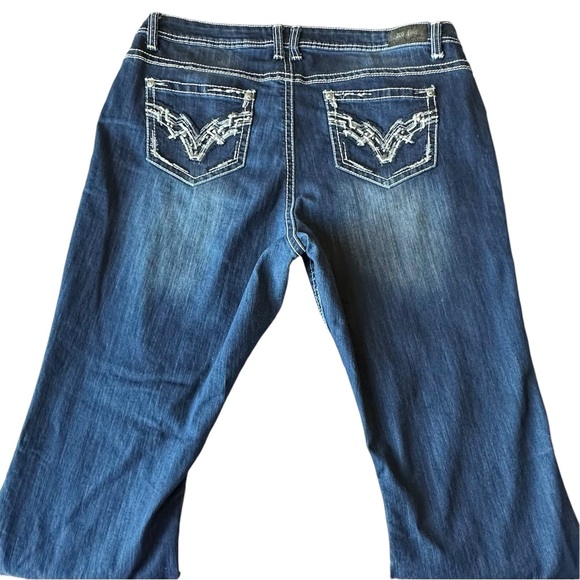 ZCO Womens Jeans Low Rise Bootcut Embellished Studded Embroidered Y2K Size 24 - Picture 7 of 16